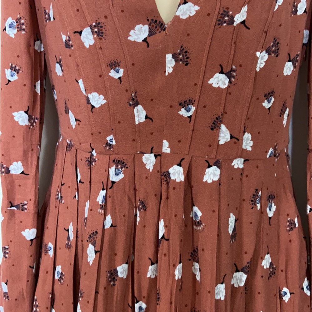 Free People Boho Teagan Floral Dress Sz 0 - Picture 3 of 16